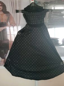 Elegant Black Polka Dot Dress