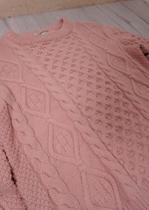 Pink Cable Knit Sweater
