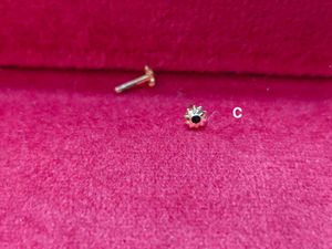 Pure Gold Flower Stud Earrings And Nose Ring