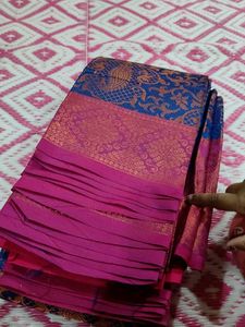 Elegant Blue &amp; Pink Saree