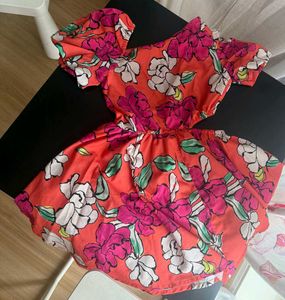 Floral Cutout Mini Dress