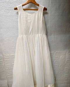 White Embroidery Anarkali With Jhumkas