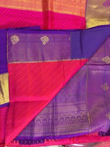 Pink Purple Colour Silk Saree - Unstiched Sare