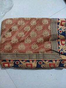 Elegant Brown & Gold Sari