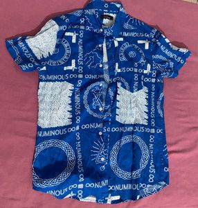 Men/women Blue Slim Fit Shirt