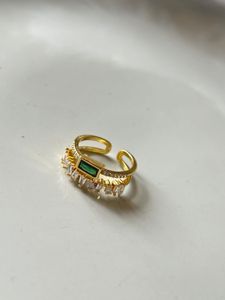 Emerald Accent Open Ring 18k plated⚡️