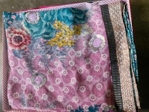 New Floral Print Sari with Sequin Detail