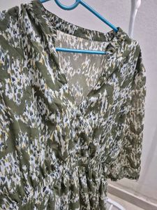 Olive Print Dress