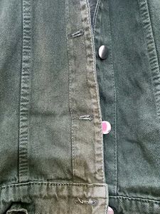 Olive Color Denim Jacket