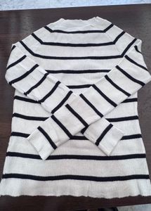 Striped Button Detail Sweater