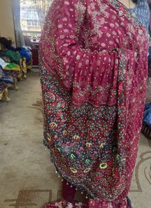 Pure Banarsi Heavy Handwork Saree &amp;padded Blouse