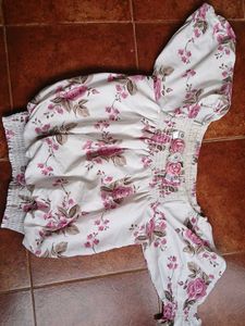 Floral Smocked Off-Shoulder Top With Free Pants