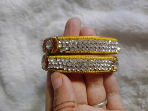 2 Piece Bangles High Quality Plastic Bangles Filled With Diamonds