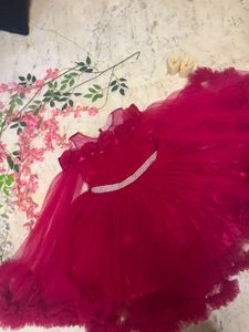 Red Tulle Flower Girl Dress