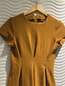 Mustard Yellow Fit &amp; Flare Dress