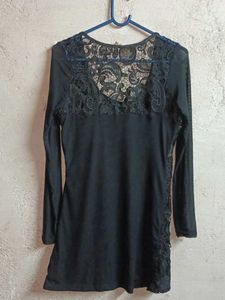 Partywear Lace Mini-Dress Layered Black 🖤