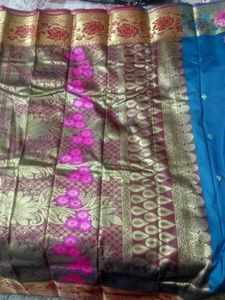 New Elegant Teal Kanjeevarom Silk Saree