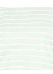 Casual Bell Sleeves Striped Women Green,White Top