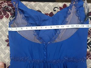 Navy Blue Gown With Designer Back