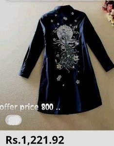 Floral Embroidered Navy Tunic