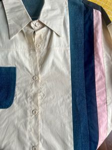 Baggy Fit, Cropped Striped Colorblock Shirt