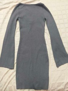 Gray Knit Bodycon Dress