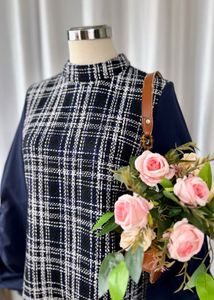 Chic Plaid Tweed Dress