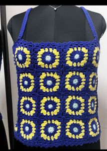 Blue Crochet Top