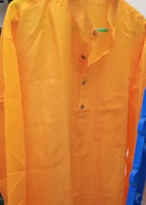 Saffron Colour Kurta for Men