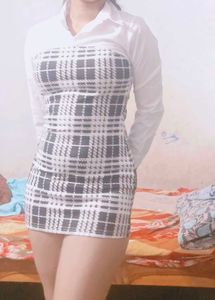 Plaid Mini Shirt Dress