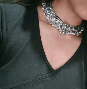 Silver Oxidised Choker
