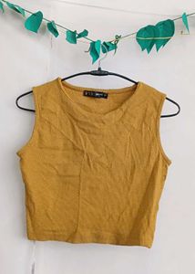 Mustard Crop Tank Top