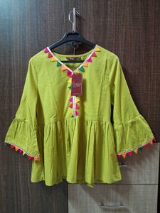 New Pure Cotton Peplum Top