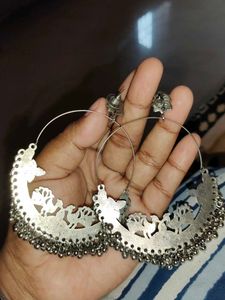 Beautiful 😍 Silver Earring 🦚 Or Pink Design 😍