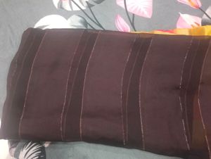 Brown Satin Patta Saree