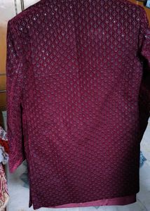 Maroon Sherwani 3 Peice Set