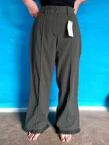 Olive Green Fringe Pants