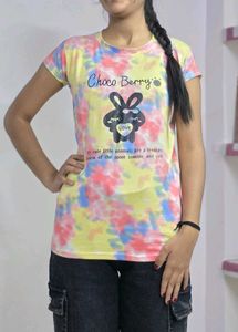 Multicolor Printed Tshirt For Summer Stylish Tops