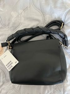 H&amp;M Black Braided Crossbody Bag