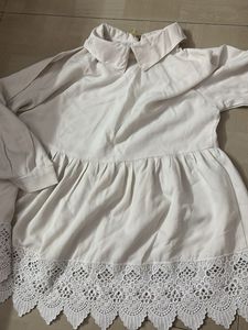 White Lace Trimmed Top