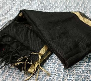 Women Black Zari Dupatta