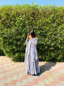 Gray Top and Sharara Set