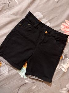 Black Denim Shorts