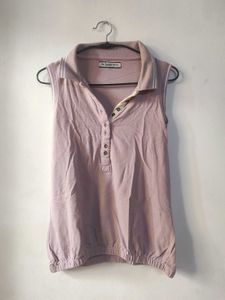 Sleeveless Polo Top
