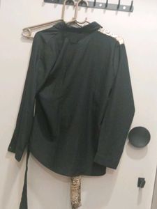 Party Wear Animal Print Black Shirt