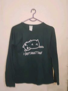 Embellished Blue Knit sweater cardigan and black s