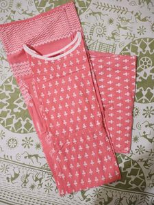 Last Price Elegant Peach Printed Kurta Set