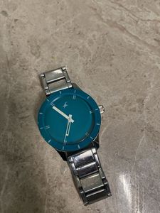 Fastrack Watch Aquablue Silver Colour of Hype 100%