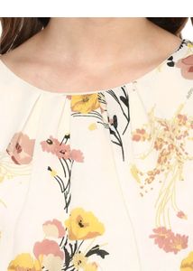 Floral Print Ruffle Sleeve Top