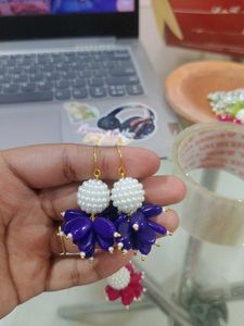 Floral Drop Earrings purple